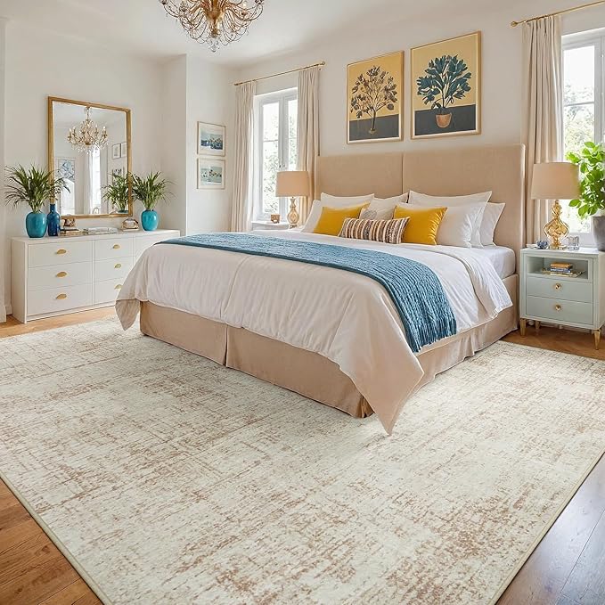 8x10 Area Rugs for Living Room Washable Rug: Anti-Skid Abstract Modern Living - Image 2