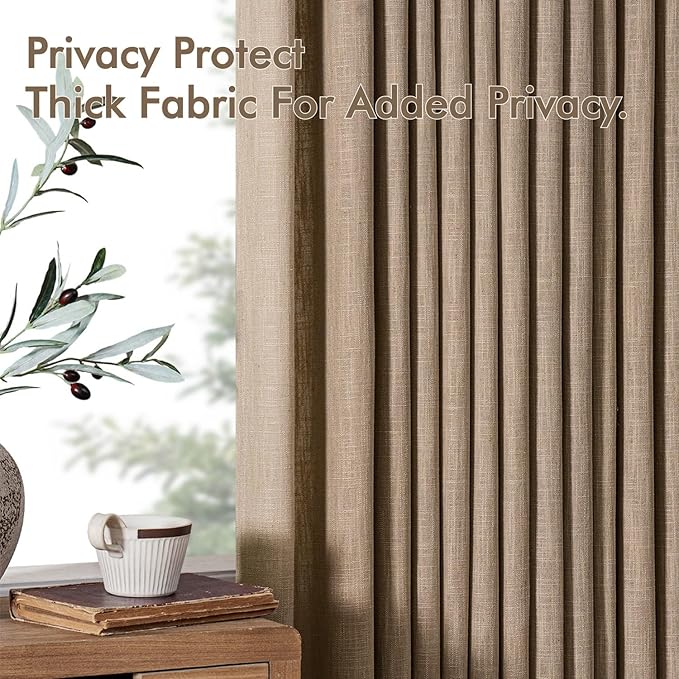 MIULEE Pinch Pleated Thick Linen Curtains 84 Inches Long 2 Panels - Image 7