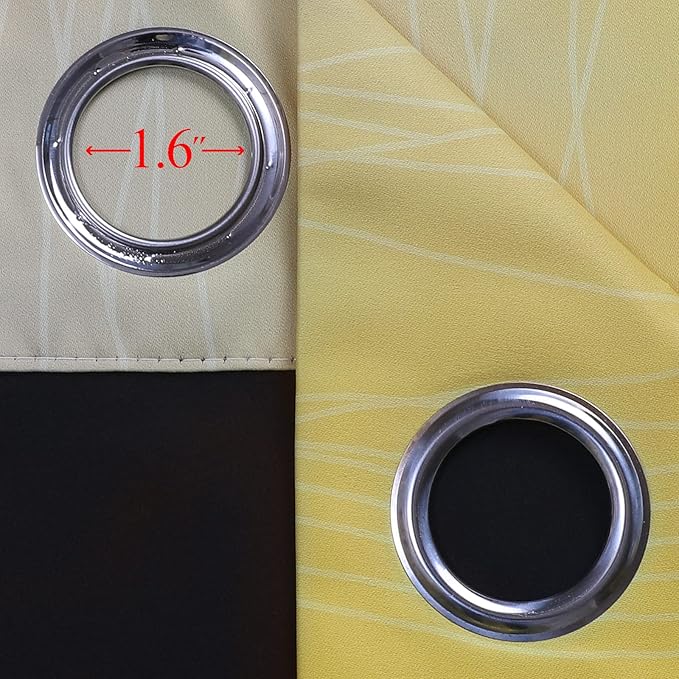 Ombre Gray and Yellow Blackout Curtains 45 Inch Length 2 panels, Full Room - Image 7