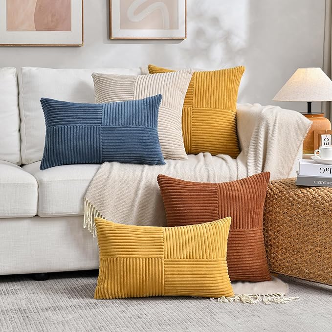 Fancy Homi 2 Packs Rust Lumbar Decorative Throw Pillow Covers 20x28 Inch - Image 6