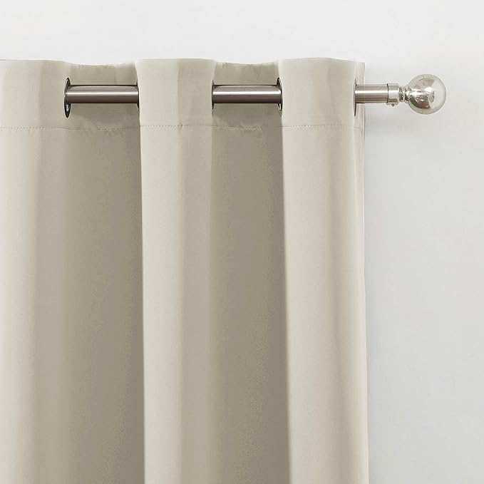 LEMOMO Light Beige Thermal Blackout Curtains/52 x 54 Inch/Set of 2 Panels Room - Image 7