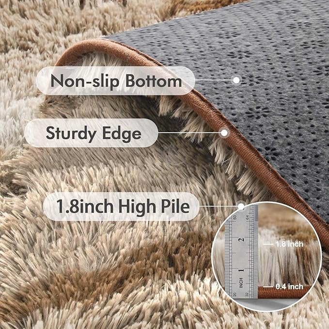 Area Rugs for Living Room, 6x9 Feet Soft Fluffy Shagg Plush Rug High Pile Large - Image 5
