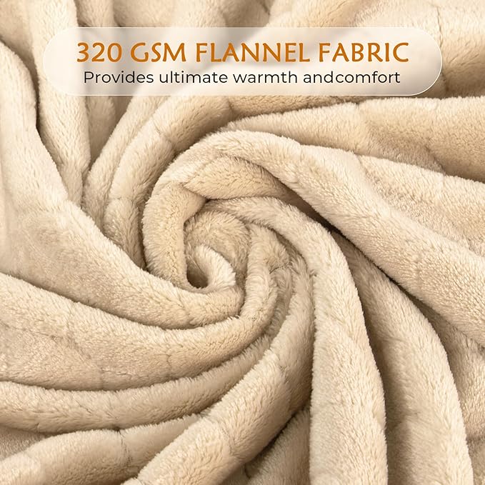 TOONOW Fleece Blanket Textured Fuzzy Plush Throw Blanket Twin Size 60" x 80" - Image 4