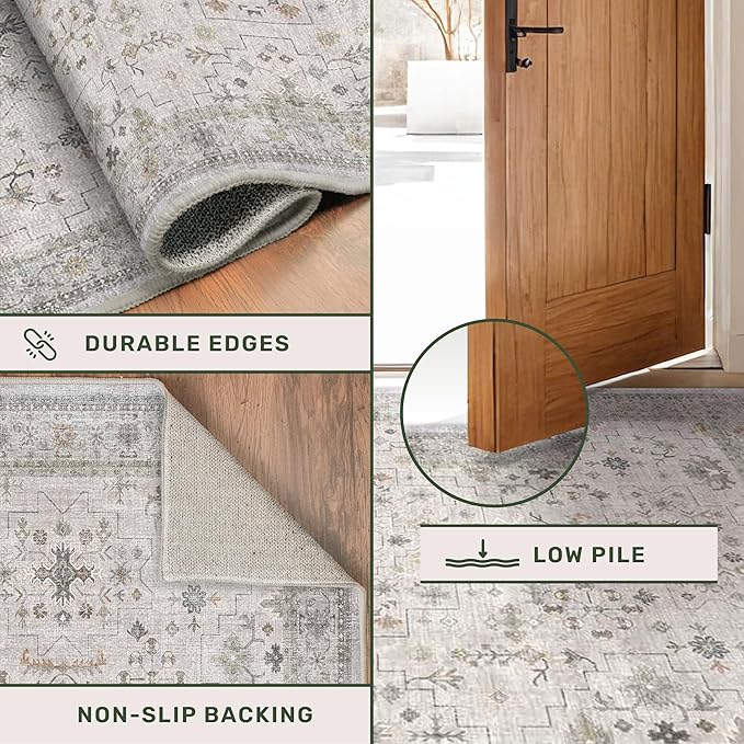 Hazo Haus Boho Light Grey 5x7 Living Room Rug - Image 5