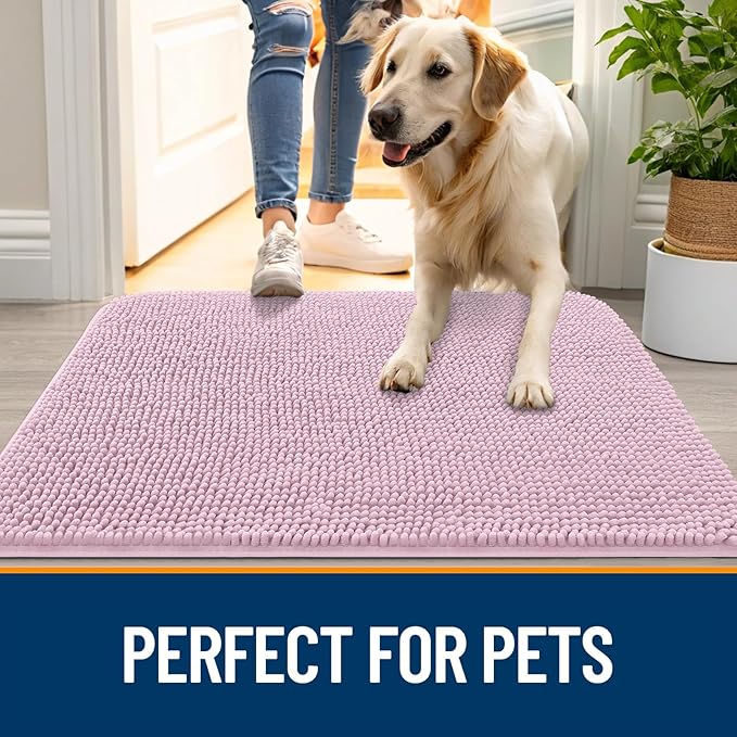OLANLY Dog Door Mat for Muddy Paws 47x24, Absorbs Moisture and Dirt, Absorbent - Image 6