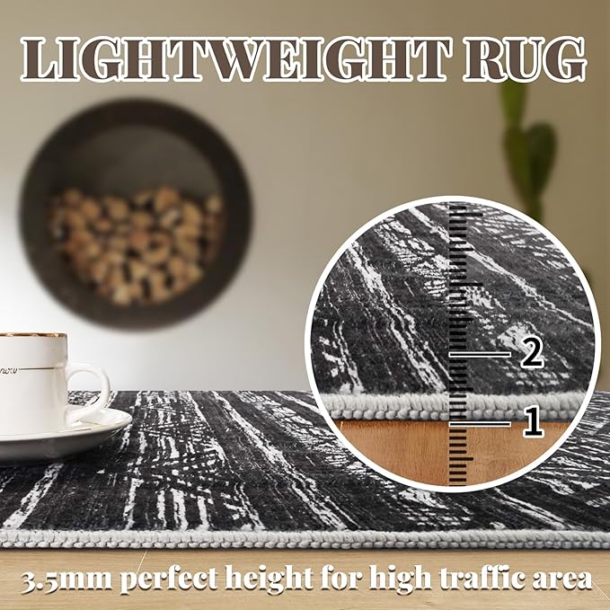 2x8 Washable Kitchen Runner Rug: Modern Moroccan Runners - Image 5