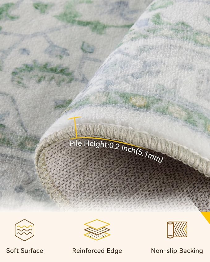 Area Rugs 2'x6' Runner Rug Non Slip Washable - Image 4