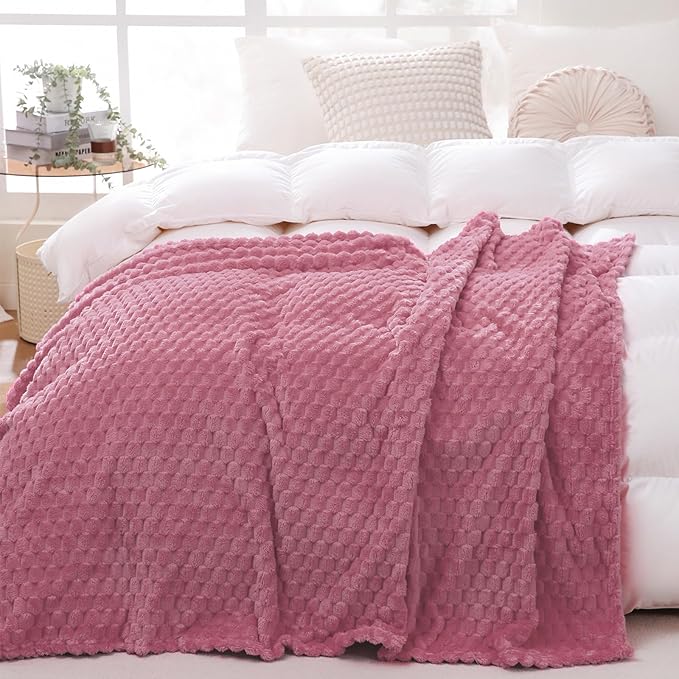 Dusty Pink Throw Blanket 90"×90" inches Gifts by Puncuntex