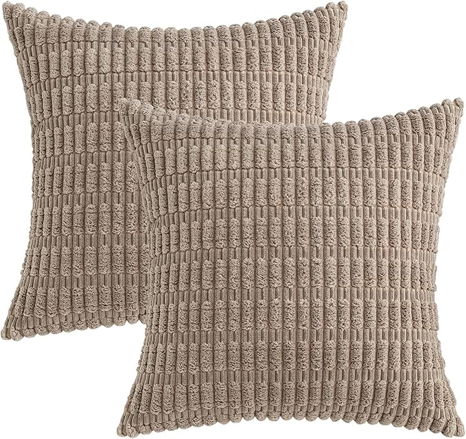 MIULEE Pack of 2 Corduroy Decorative Throw Pillow Covers 12x12 Inch Soft Boho - Image 6