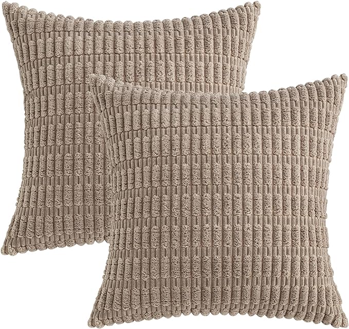 MIULEE Pack of 2 Corduroy Decorative Throw Pillow Covers 16x16 Inch Soft Boho - Image 6