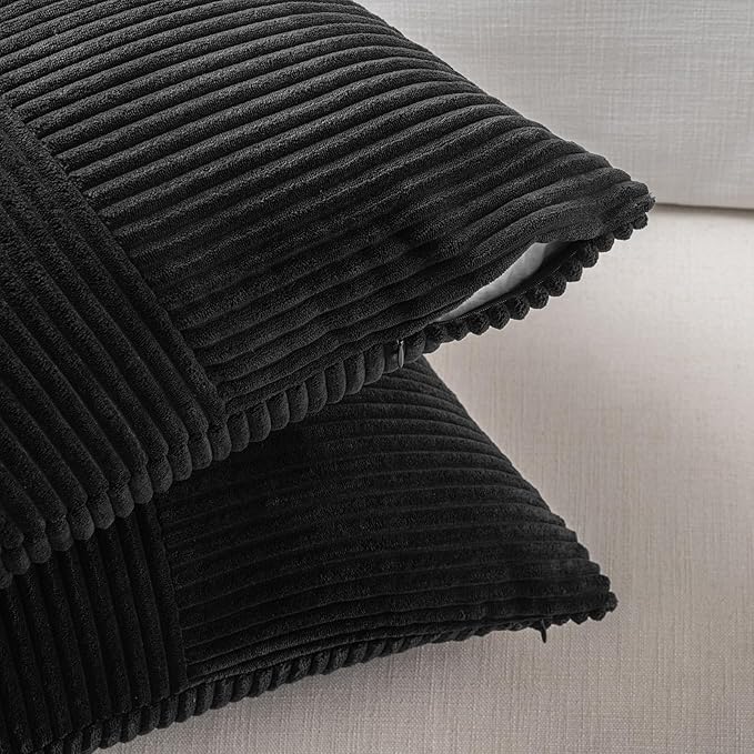 Fancy Homi 2 Packs Black Long Lumbar Decorative Throw Pillow Covers 16x24 Inch - Image 4