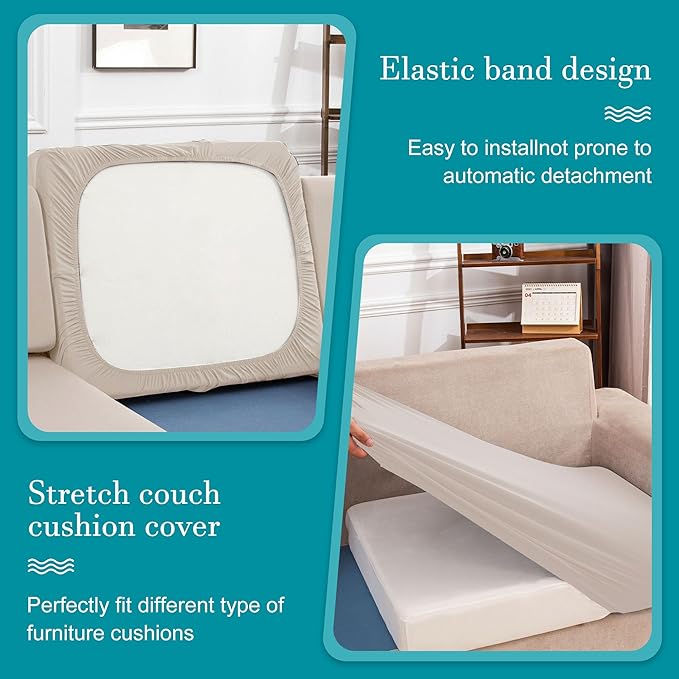 12Pcs Stretch Patio Cushion Covers, Outdoor Couch Cushion Covers Replacement - Image 5