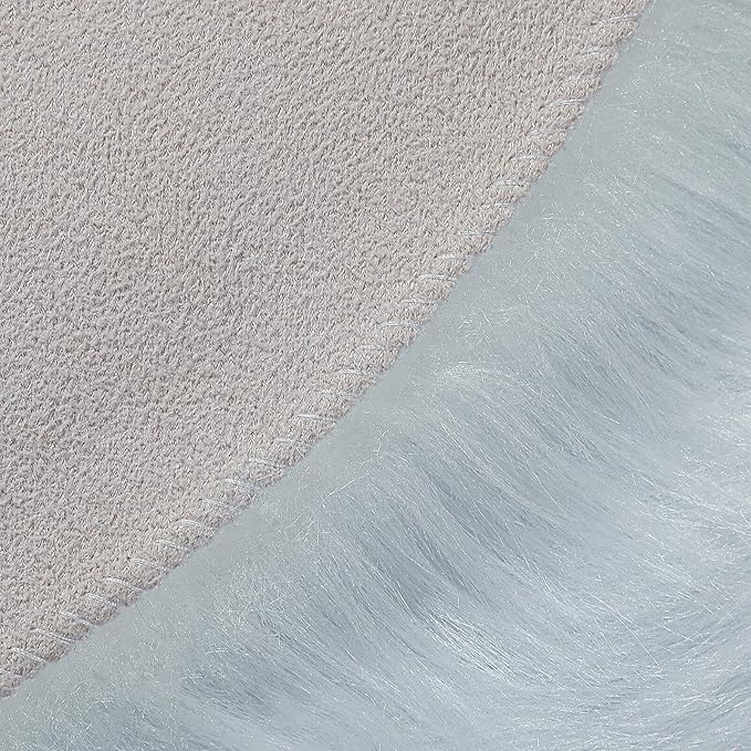 linmopm Faux Fur Rug Sheepskin Shag Fluffy Fuzzy White 4x6 ft Rugs - Image 5