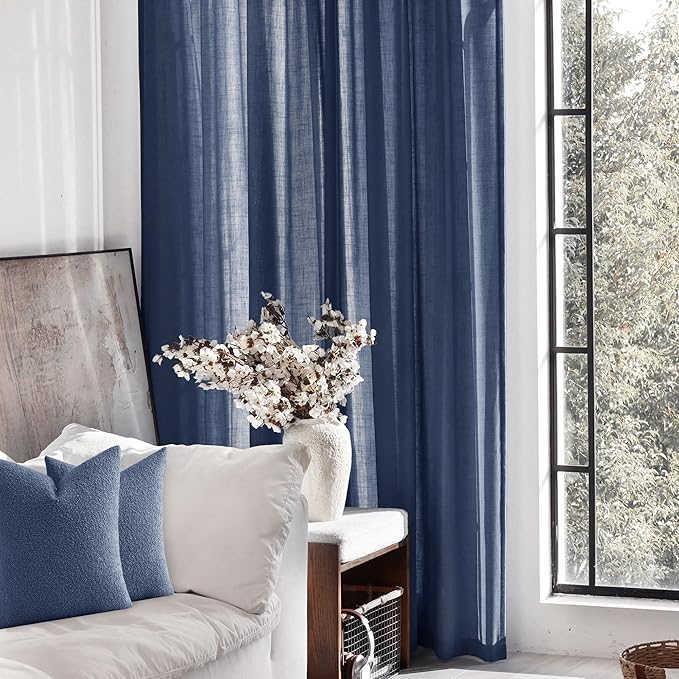 Navy Blue Curtains 108 inch Length - Image 5