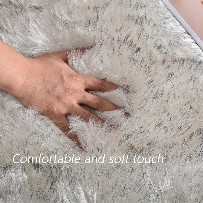 Latepis Large Rug for Living Room Rugs 6.7x10 White - Image 5