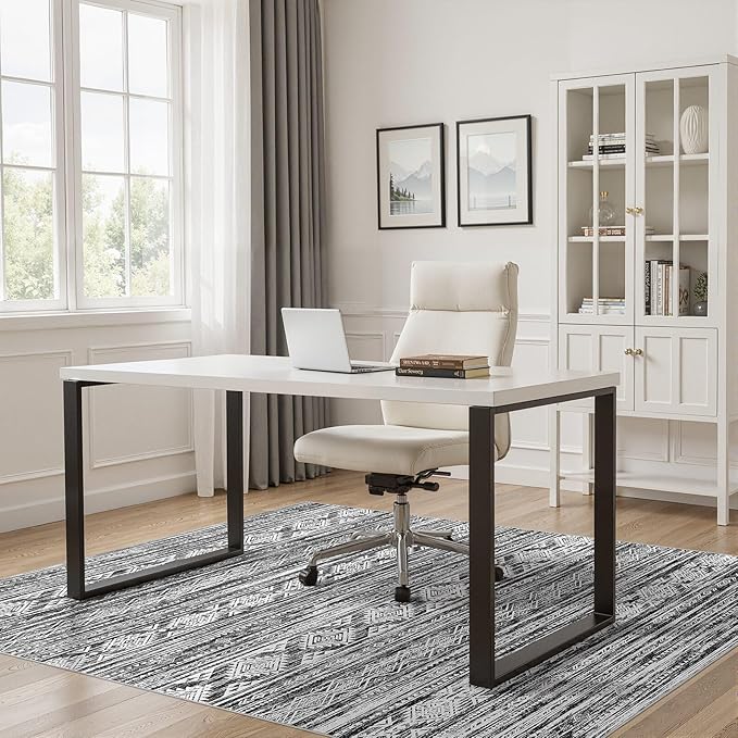 Nakagishi 5x7 Area Rugs Living Room: Washable Large Neutral Soft Rug Stain - Image 8