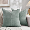 Fancy Homi 2 Packs Grey Blue Decorative Throw Pillow Covers 16x16 Inch by Fancy+Homi