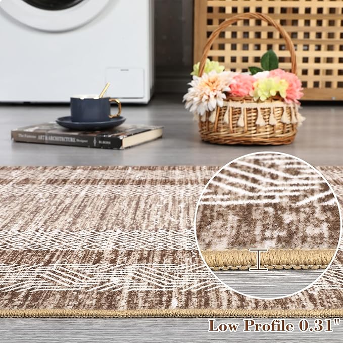 GarveeHome Modern 3x5 Neutral Area Rug Washable Non-Slip Low-Pile Indoor Rugs - Image 8