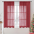 BGment Burgundy Curtains Semi Sheer 48 Inch Length by BGment