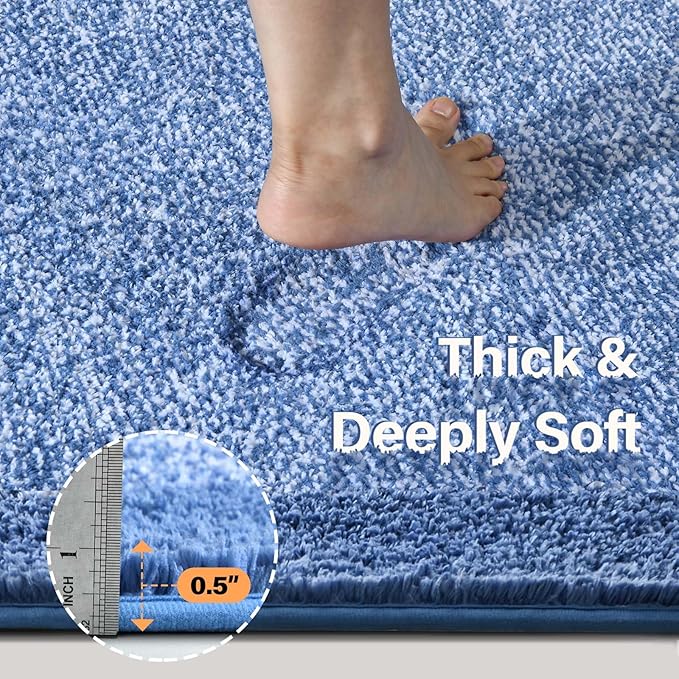 Bathroom Rugs 24x17 Non Slip Washable, Soft Absorbent Quick Dry Mats - Image 4