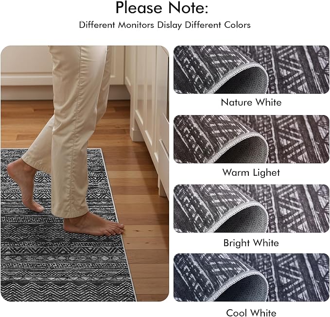 2x4 Washable Entryway Runner Rug: Moroccan Small Area Rug Soft Non Slip Door Mat - Image 8