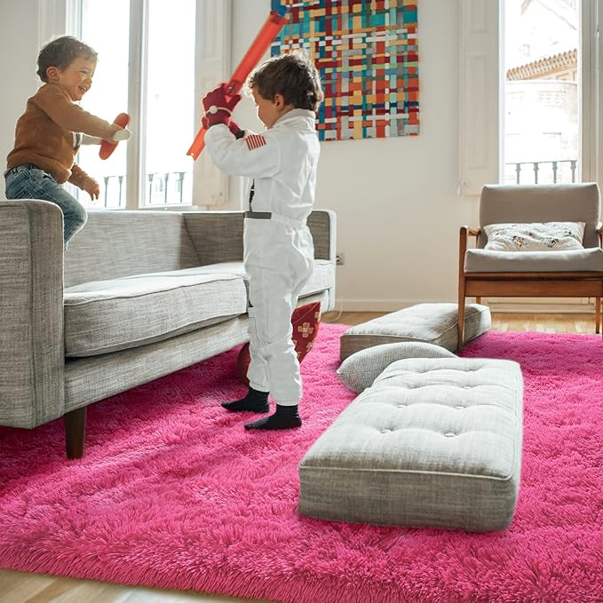 Amearea Shag Fluffy Area Rug for Bedroom Girls Living Room, Extra Soft and - Image 5