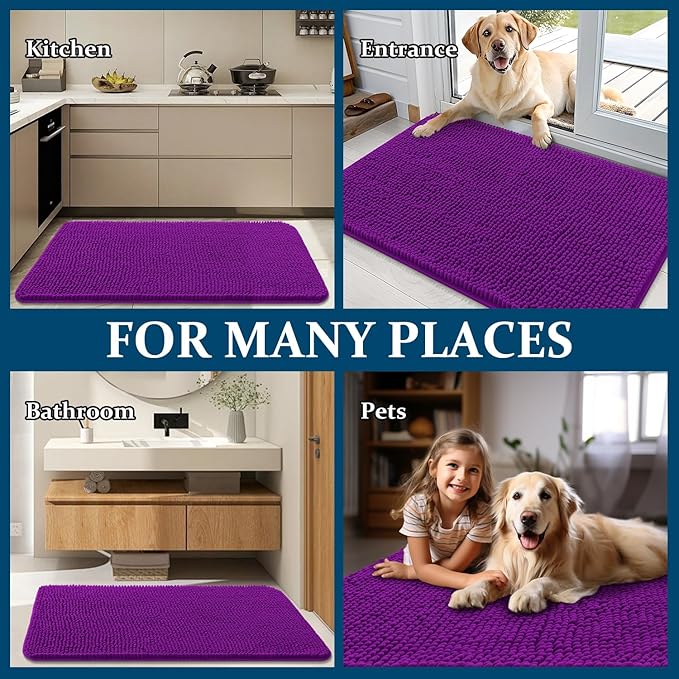 OLANLY Dog Door Mat for Muddy Paws 36x24, Absorbs Moisture and Dirt, Absorbent - Image 8