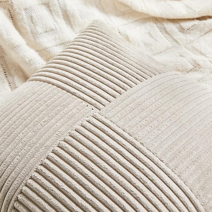 Fancy Homi 2 Packs Neutral Taupe Samll Decorative Throw Pillow Covers 12x12 Inch - Image 4