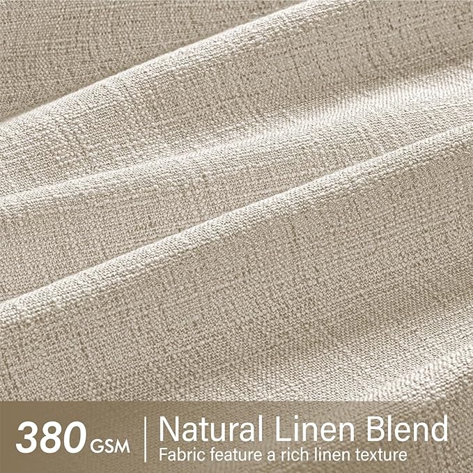 MIULEE Pinch Pleated Thick Linen Curtains 108 Inches Long 2 Panels - Image 4