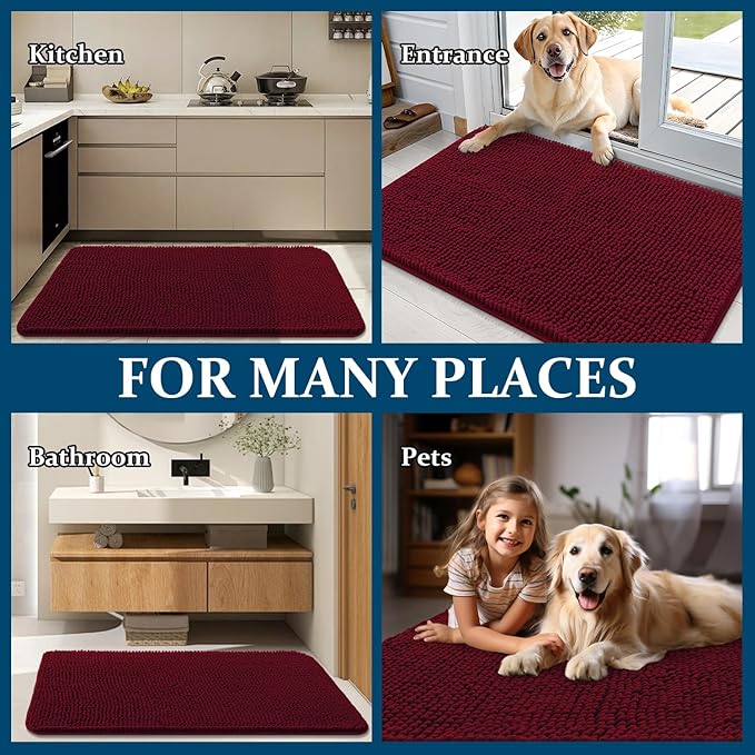OLANLY Dog Door Mat for Muddy Paws 44x24, Absorbs Moisture and Dirt, Absorbent - Image 8
