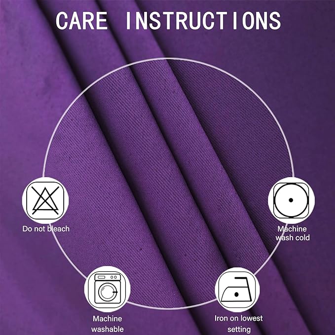 LEMOMO Blackout Curtains 52 x 120 Inch Long Purple Curtains Set of 2 Panels - Image 4