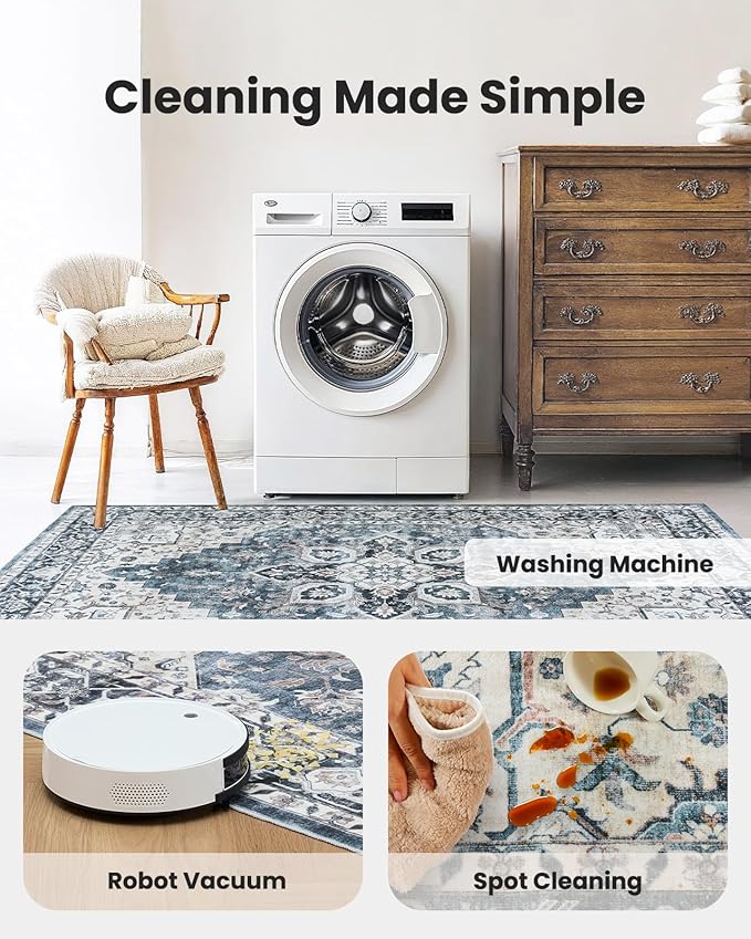 AMADA HOMEFURNISHING 2x6 Washable Runner Rug, Low-Profile Kitchen Rugs - Image 5