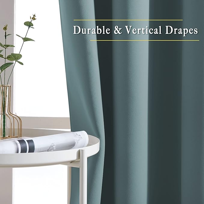 NICETOWN Bedroom Blackout Long Curtains 120 Length - Image 5