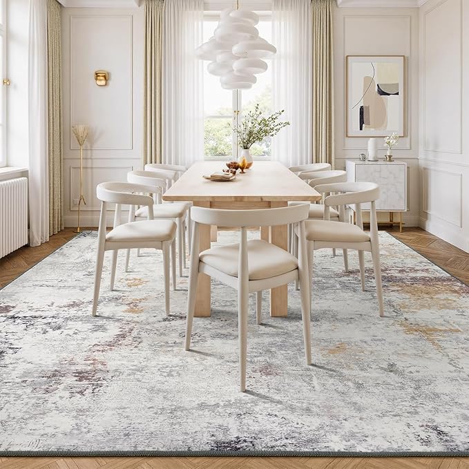 Rugflix 8x10 Area Rugs for Living Room, Washable Large Rug Stain-Resistant Low - Image 3