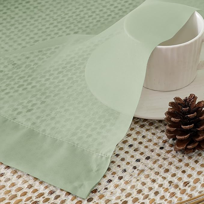 OVZME Light Green Sheer Curtains 90 Inches Long 2 Panels - Image 5