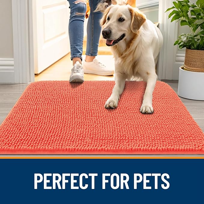 OLANLY Dog Door Mat for Muddy Paws 36x24, Absorbs Moisture and Dirt, Absorbent - Image 6