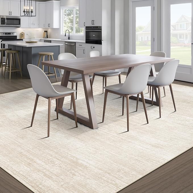 Area Rugs 10x14 Living Room: Washable Rug Modern Abstract Neutral Soft Non-Slip - Image 6