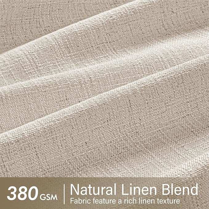 MIULEE Pinch Pleated Thick Linen Curtains 102 Inches Long 2 Panels - Image 4