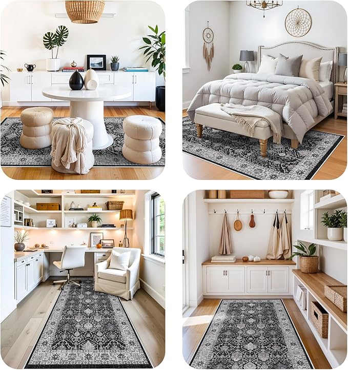Washable 4x12 Hallway Runner Rug: Vintage Soft Carpet - Image 8