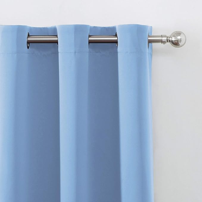 LEMOMO Sky Blue Thermal Blackout Curtains/52 x 72 Inch/Set of 2 Panels Room - Image 7