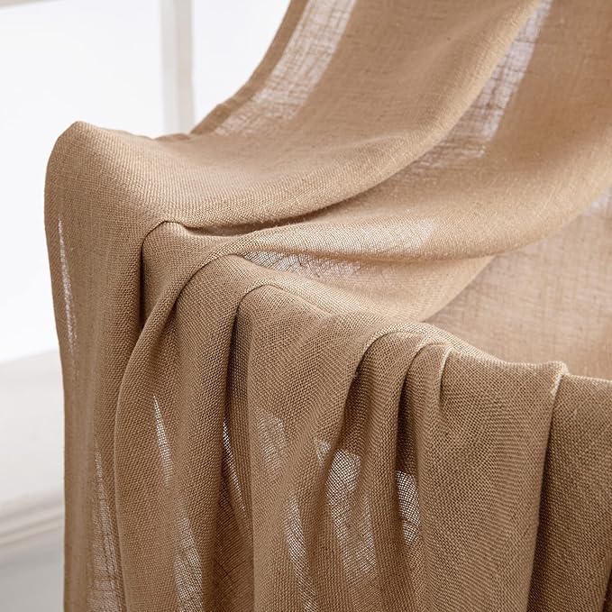 MIULEE Brown Linen Curtains 96 Inches Long - Image 6