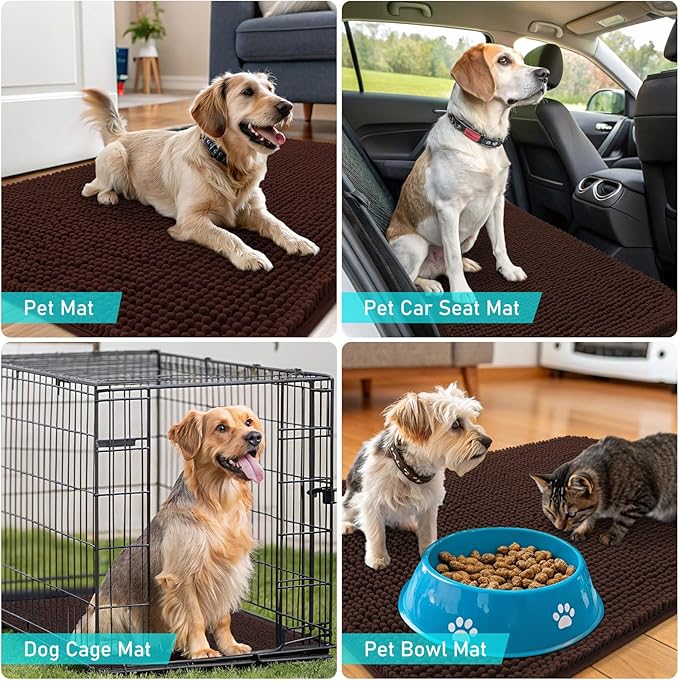 OLANLY Dog Door Mat for Muddy Paws 34x21, Absorbs Moisture and Dirt, Absorbent - Image 7