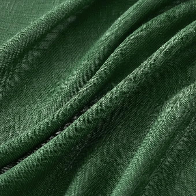 MIULEE Emerald Green Linen Curtains 120 Inches Long - Image 4
