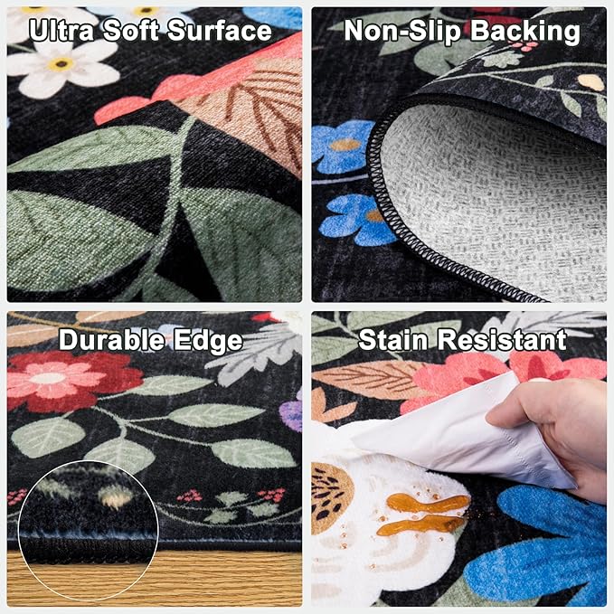 Runner Rug for Entryway: 2.6x8 Kitchen Rugs Non Slip Washable Ultra-Thin Soft - Image 8