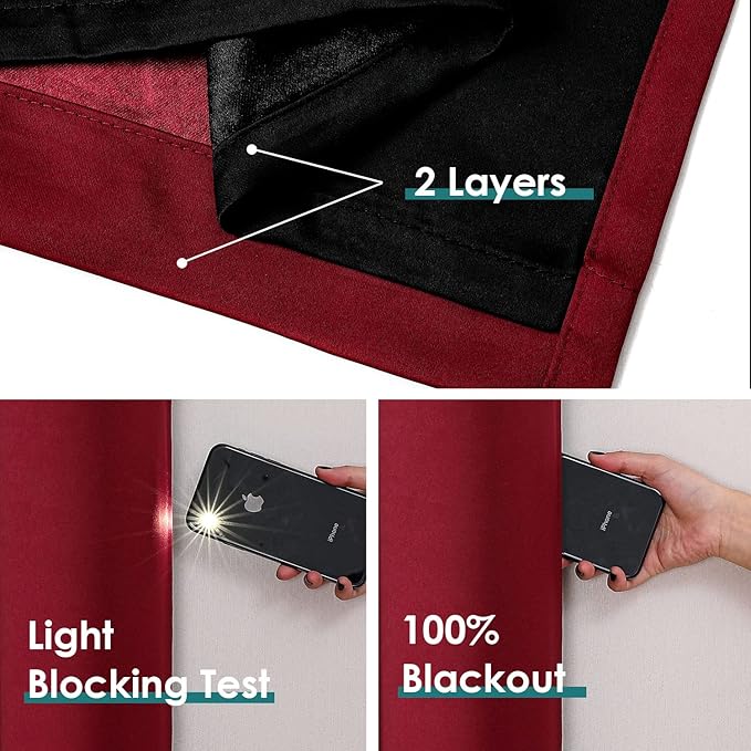 ChrisDowa 100% Blackout Curtains 90 inch Long - Image 4