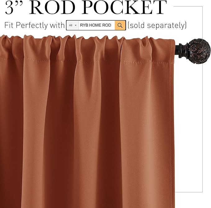 RYB HOME RV Curtains for Camper Windows, Mini Small Thermal Insulated Sunlight - Image 2
