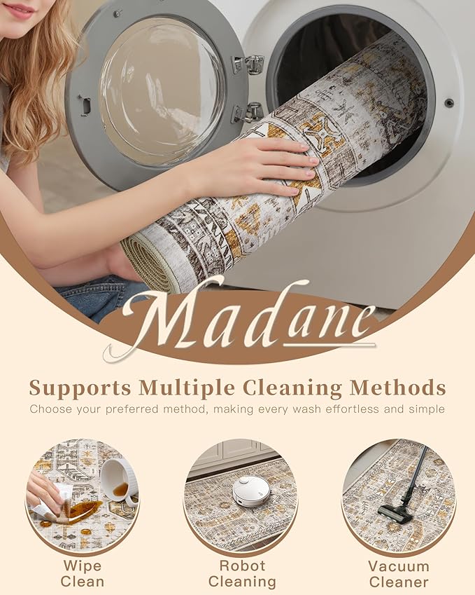 Madane Washable Rug 8x10 Area Rugs - Image 8