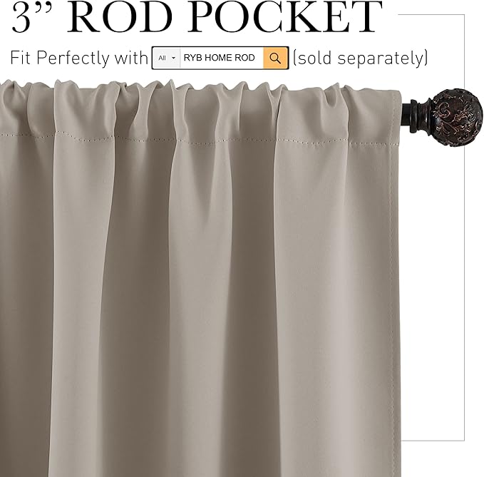 RYB HOME 54 inch Blackout Curtains - Image 2