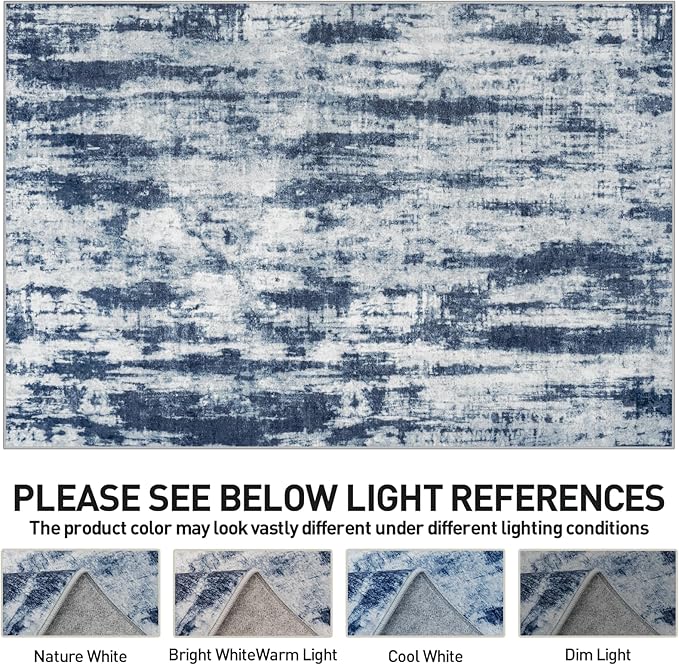10x14 Area Rugs Washable Rug: Modern Abstract Living Room Rug Soft Anti-Skid - Image 7