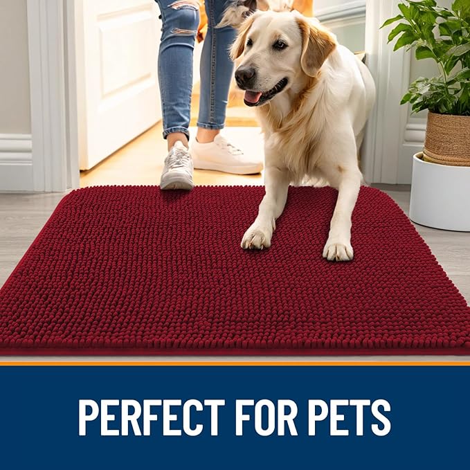 OLANLY Dog Door Mat for Muddy Paws 47x17, Absorbs Moisture and Dirt, Absorbent - Image 6